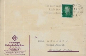 GERMANY 1928   PRIVATE ENTIRE POSTAL STATIONERY - HAMBURG  CANCELLATION   [3210] - Picture 1 of 2