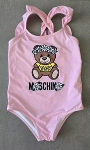 MOSCHINO Kid Pink Bear With Daisies Swimsuit Size 5y - Picture 1 of 8