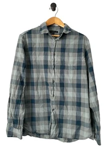 John Varvatos Herren L Button Down Hemd Blau Kariert Langarm Baumwolle Freizeit - Bild 1 von 8