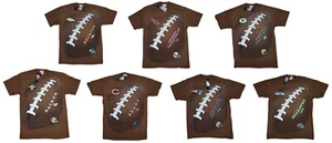 NFL Apparel Liquid Blue Oversized Football Touchdown Crew Neck Men's T-Shirt NWT - Picture 1 of 15