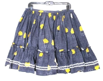 Blue Square Dancing Flare Skirt Size Medium Western Country Polka Handmade L/W - Image 1 of 4