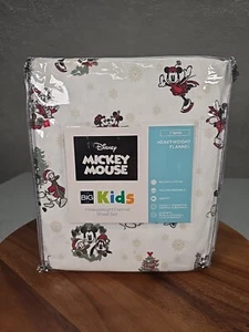 Disney Mickey Minnie Mouse Christmas TWIN SIZE Heavy Weight Flannel Sheet Set - Picture 1 of 7