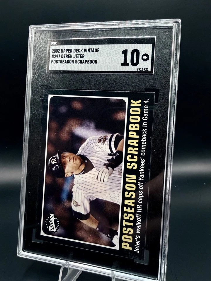 2002 UPPER DECK VINTAGE #297 DEREK JETER NEW YORK YANKEES SGC 10!! - Image 1 of 2