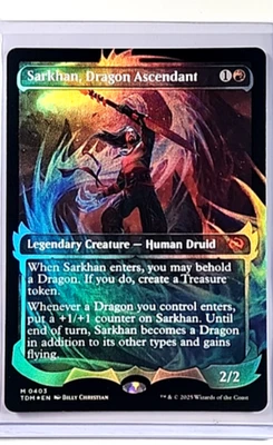 MTG Magic the Gathering TDM Dragonstorm Showcase Foil Sarkhan Dragon Ascendant - Image 1 of 2