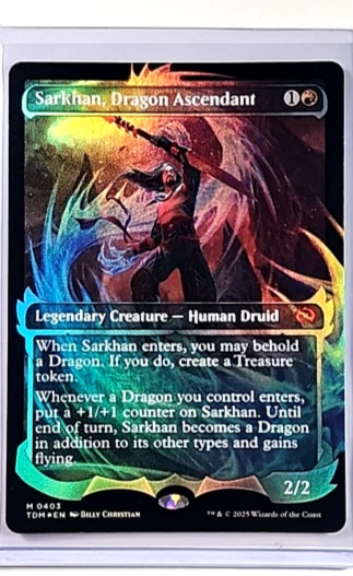 MTG Magic the Gathering TDM Dragonstorm Showcase Foil Sarkhan Dragon Ascendant - Image 1 of 2