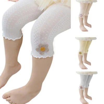 Girls Capris Pants 2024 Thin Tights Cotton Mesh Baby Leggings Bottoming Trousers - Image 1 of 4