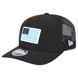 Men's New Era Black Miami Marlins Flag 9SEVENTY Stretch-Snap Hat - Picture 1 of 5