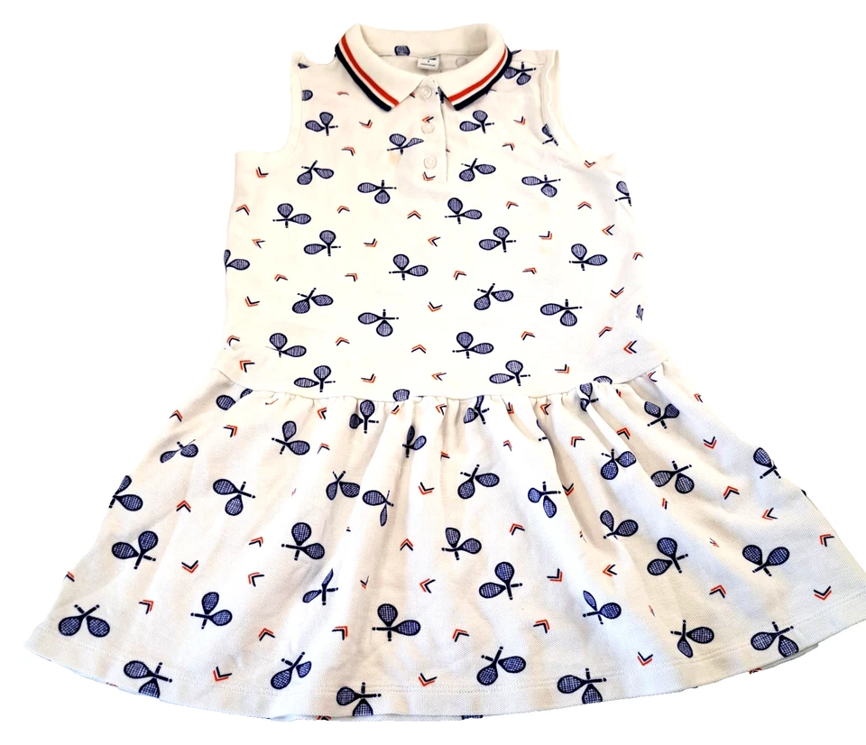 Vestido Tenis Janie and Jack Niñas 7 Sin Mangas Blanco Preppy Foto 1 de 4