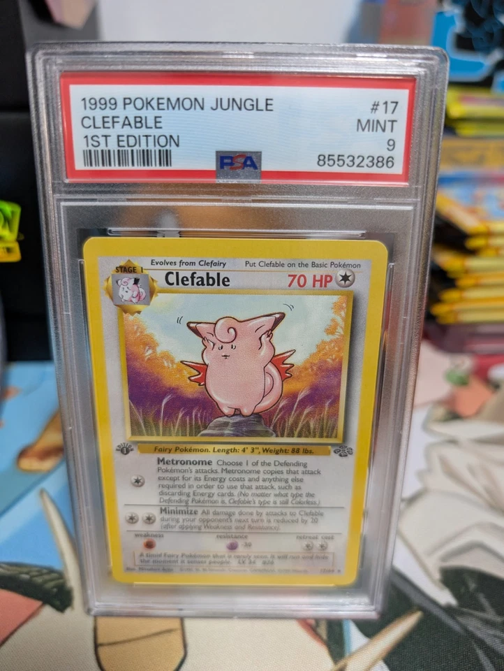 Clefable Jungle 17/64 1st Edition Non-Holo PSA 8 - Image 1 of 1