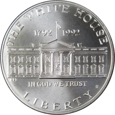 White House Commemorative Dollar 1992 D BU Choice Uncirculated Silver - Image 1 of 2