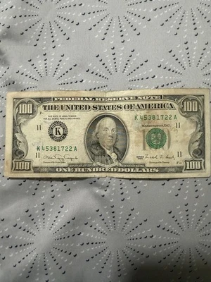 1990 $100 Dollar Bill Old Style - Image 1 of 2