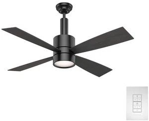 Casablanca Bullet 54" Modern Ceiling Fan - Matte Black, LED, Wall Control, 59289 - Picture 1 of 11