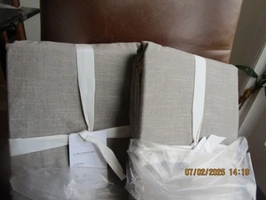 2 Pottery Barn EMERY LINEN/COTTON curtains 50 84 flagstone light filtering New - Picture 1 of 2