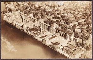 Waltham, MA RPPC - BEV View Fairchild Aerial Surveys Photo Postcard - Picture 1 of 2