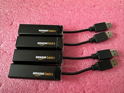 4@ Amazon Basics USB 3.0 to 10/100/1000 Gigabit Ethernet Internet Adapter, Black - Image 1 of 4