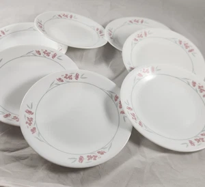 Set di 7 piatti laterali Corelle fiori di seta 6,75 in pane dessert alcuni bordi - Foto 1 di 4