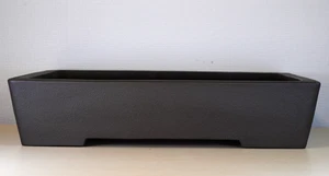 Japanese Bonsai Pot Tokoname YAMAAKI 14.6"(37.2cm) Brown Unglazed Rectangle Y856 - Picture 1 of 11