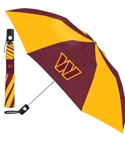NFL 42" Auto Umbrella Washington Commander Team Colors Logo By  Windcraft - Picture 1 of 3