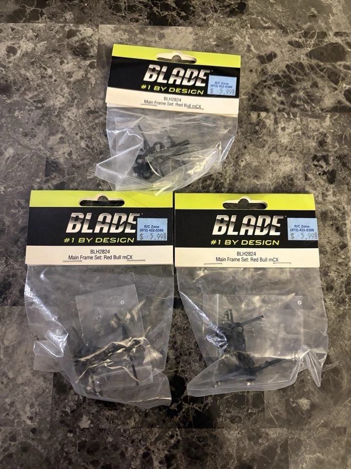 (B3-11) Eflite / Blade Helicopter RC Parts Lot Of 3 Red Bull mCX - Image 1 of 1