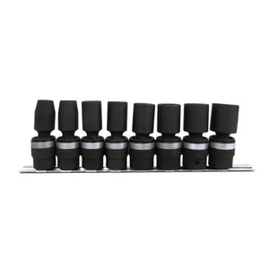 Genius Tools 8 Piece 1/2" Dr. SAE Semi-Deep Swivel Impact Socket Set - TG-408SA - Picture 1 of 6