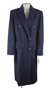 Vintage Ralph Lauren Damen Kaschmir Wolle dunkelblau zweireihig Kleid Mantel Gr. M - Bild 1 von 4