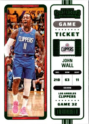 2022 Panini Contenders Ticket John Wall #71 Los Angeles Clippers Basketball Card - Image 1 of 2