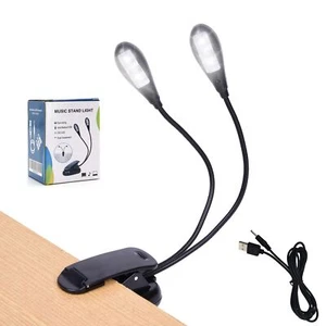 Music Stand Light 1/2/4/10 Pack Clip On Led Book Lights Usb And Aaa Battery Oper - Picture 1 of 9