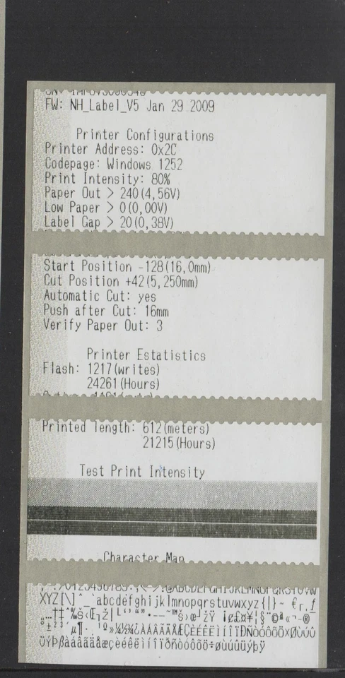 WHITE  LABEL   WINCOR  DIAGNOSTIC ENGINEER  PRINTER TEST STRIP   POST  GO   RARE - Image 1 of 1
