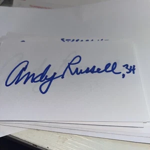 Andy Russell Pittsburgh Steelers Signed 3x5 Index Card - Picture 1 of 1