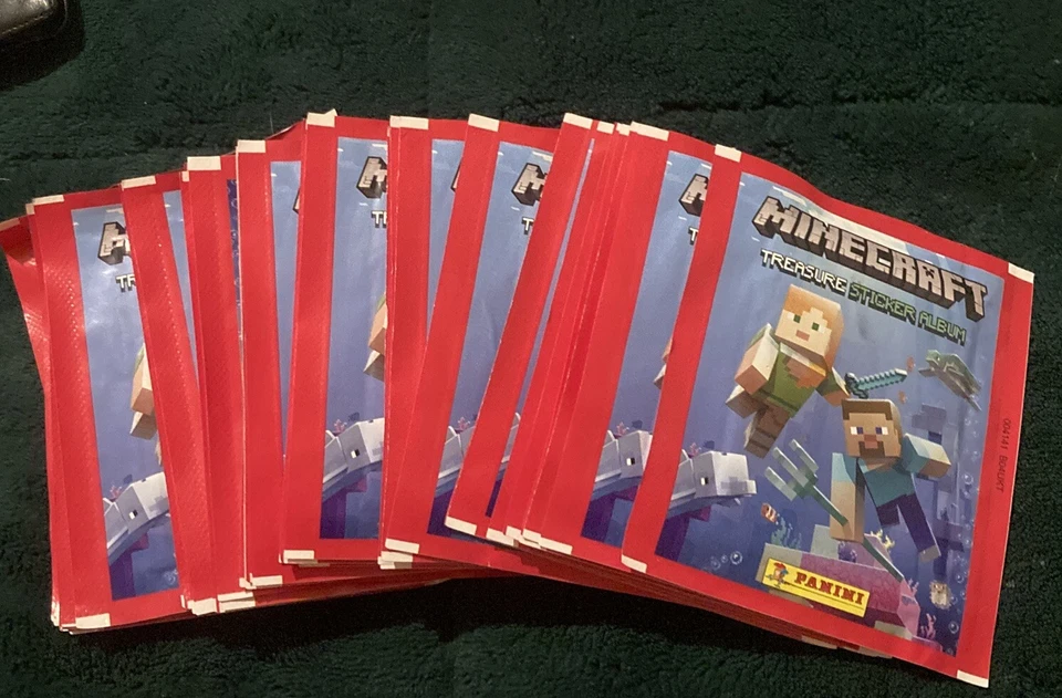 Minecraft sticker packet for panini album Post unopened pack .