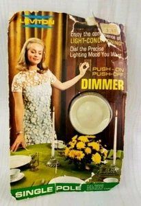Vintage 1970s Electrical Leviton Dimmer switch push on off w/ Original Package - Picture 1 of 6