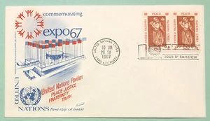 Sc UN 170 Peace 4c Dual United Nations Expo 1967 Canada FDC Fleetwood Cover - Picture 1 of 2