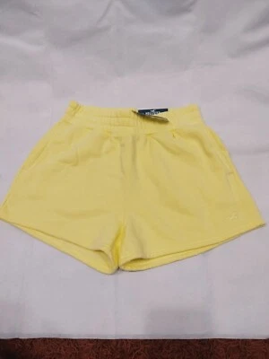 Pantalones Cortos Hollister Para Mujer Grandes de Vellón Amarillo Ultra Alto Tirar TOTALMENTE NUEVOS  Foto 1 de 4