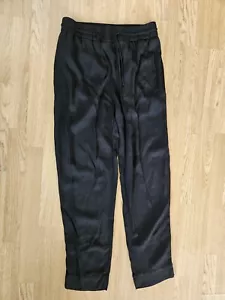 COS Black Lightweight Trousers S UK 10 Pockets Elasticated Waist Tapered Pants - Picture 1 of 13