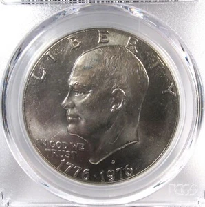 1976-D T-II Eisenhower Dollar PCGS MS66 PQ Coin AQ980 - Picture 1 of 4