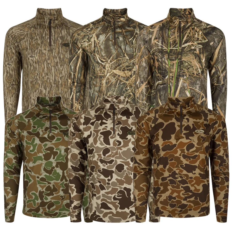 Drake Waterfowl EST Microlite 1/4 Zip Camo Pullover - Image 1 of 1