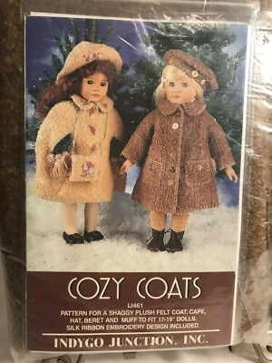 Doll Cozy Coats Kit Pattern & Materials ~For 17"-19" Dolls  Indygo Junction~ NEW - Image 1 of 4