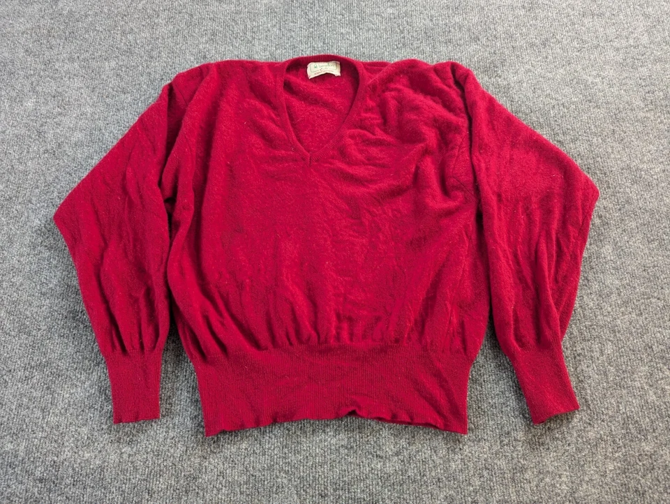  Suéter Benetton Rojo Mujer Pequeño Pullover Mezcla Lana y Angora Hecho en Francia  Foto 1 de 4