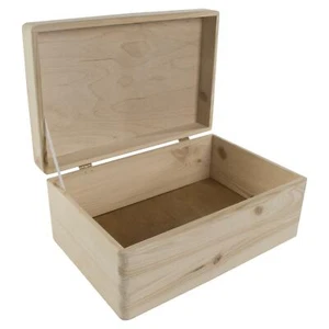 Wooden Memory Keepsake Storage Chest Hinged Lid | Craft Gift Hamper Box Holder - Picture 1 of 8