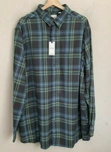 ROWM Shirt Plaid Charcoal Multi Collared Long Sleeve Buttons Pocket Size 2XT NEW - Picture 1 of 10