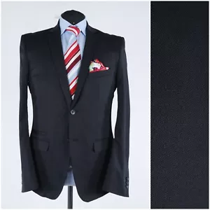 Blazer negro ZARA 42R para hombre talla UK abrigo deportivo chaqueta de sarga - Imagen 1 de 12
