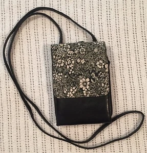 Elegant Women's Small Satchel Purse Floral Black and White - Picture 1 of 5