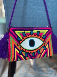 Authentic 100% Wayuu Clutch Bag Medium Size Evil loredanrodrigue-0 loredanrodrig - Picture 1 of 6