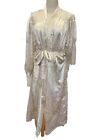 Vintage Christian Dior Saks Fifth Ave Satin Robe groß nach Passform Blumenmuster mit Gürtel