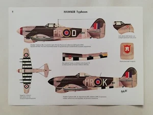 Tavola Enciclopedia HAWKER TYPHOON Scheda Tecnica Aereo Militare - Picture 1 of 2