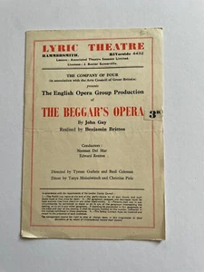 De colección Playbill La Ópera del Mendigo (1950) Teatro Lírico Grupo de Ópera Inglés - Imagen 1 de 3