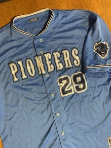 St Louis Pioneers Baseball Jersey XL Blue #29 Garb Athletics Bison Player Issue - Picture 1 of 10
