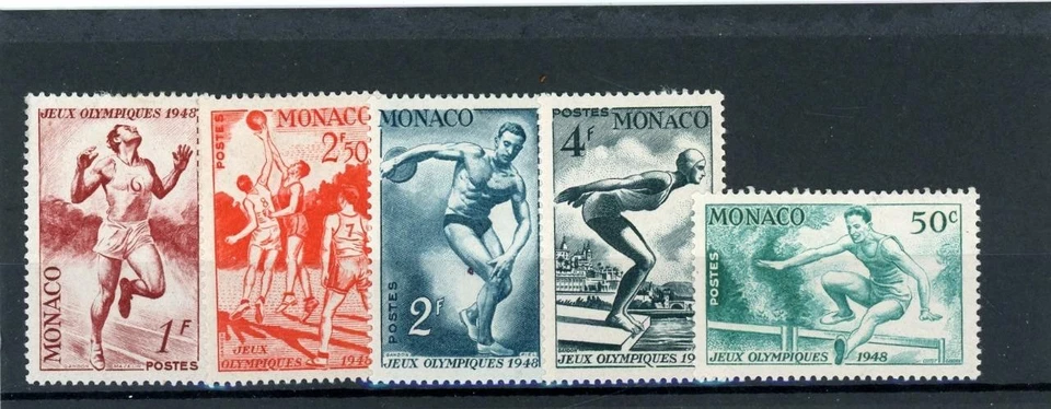 Juegos Olímpicos de Mónaco 1948 Scott # 204-8 como nuevo LH Foto 1 de 1