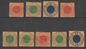 US Local 9x US Postage VF unused 12 to 40 cents cv $ 100 - Picture 1 of 2