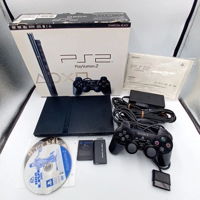 PlayStation 2 PS2 Slim Black Console Boxed Games SCPH-77000 Japanese Tested - Image 1 of 4